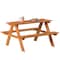 Gardenised Wooden Kids Outdoor Picnic Table for Garden and Backyard, Stained QI004477 - alternate 3